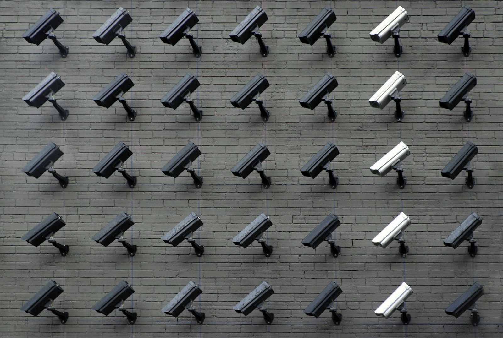 CCTV security camera mounted on a commercial building exterior